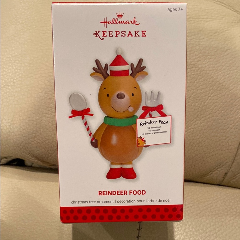 Hallmark Keepsake Reindeer Food Ornament with Red and Brown Accents